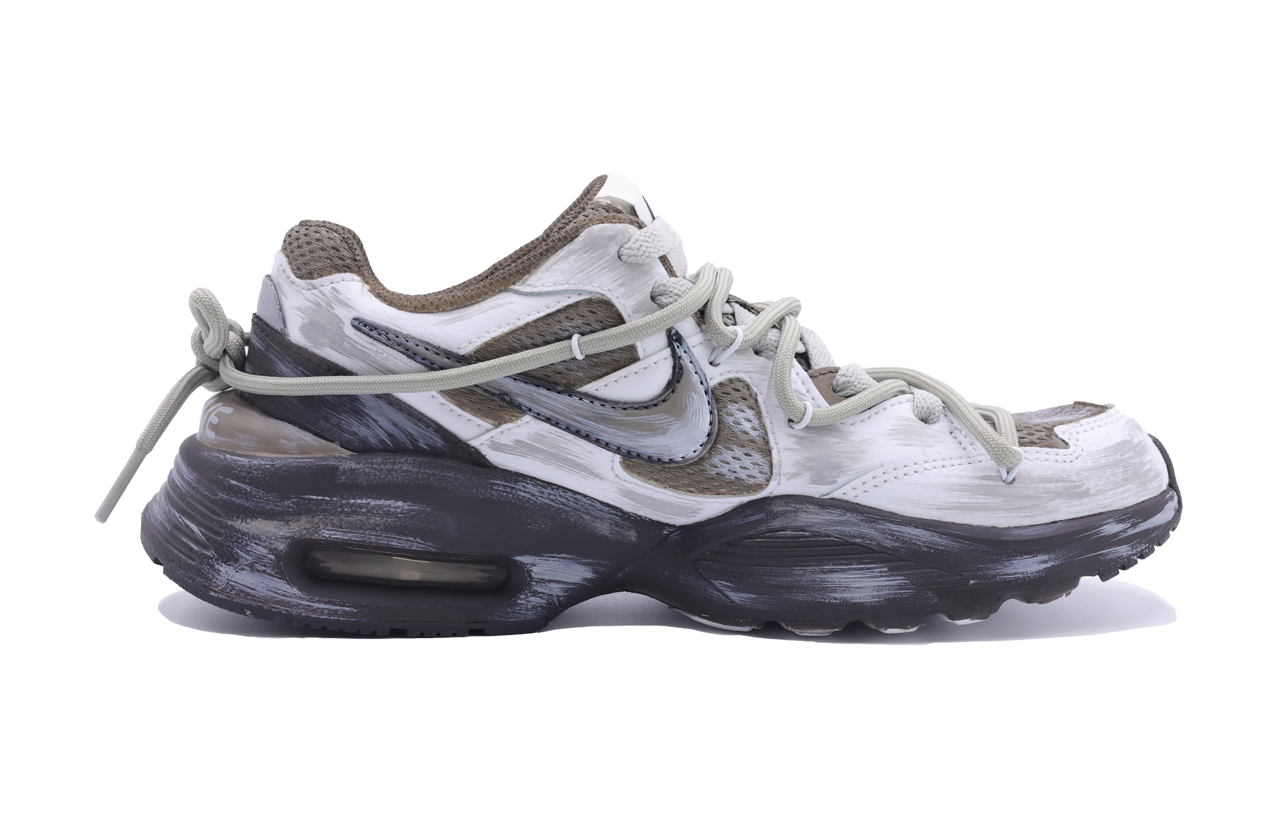 Nike Air Max Fusion Cushioning Slip Resistant Abrasion Resistant Low top Running Shoes Women’s White Gray Brown