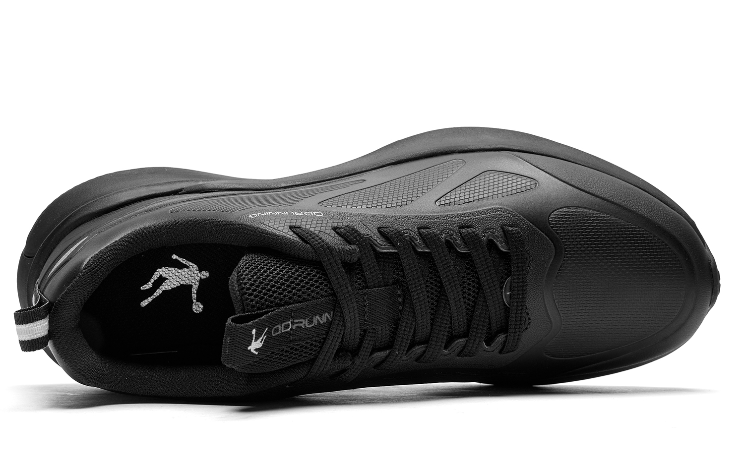 QIAODAN Cushioning Slip Resistant Abrasion Resistant Low top Casual Running Shoes Men’s Black Gray