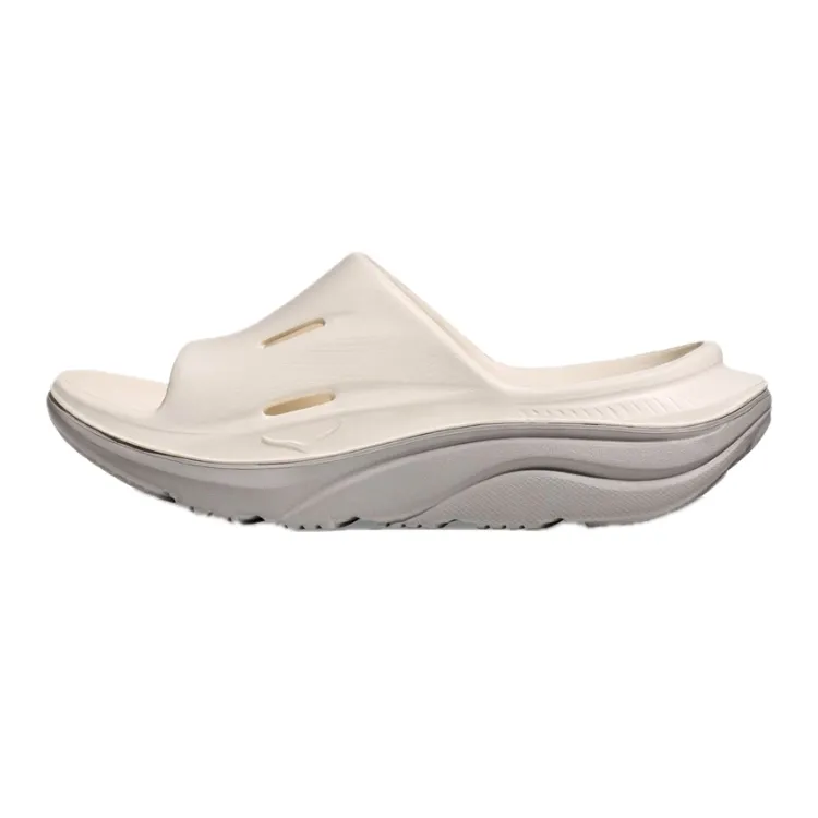 HOKA ONE ONE Ora Recovery Slide 3 Comfortable Slide Slippers Unisex White Gray