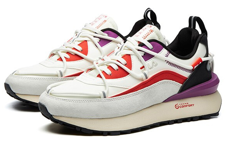 FILA FUSION Jogger DX Vintage Textile, Synthetic Leather Low top Casual Running Shoes Women’s White Purple