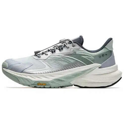 Anta Slip Resistant Abrasion Resistant Low top Trail Running Shoes Men's Gray Blue Green
