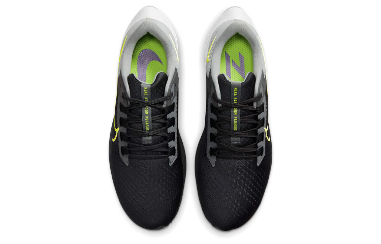 Мужские кроссовки Nike Pegasus 38 (черно-серо-зеленые) — фото 4