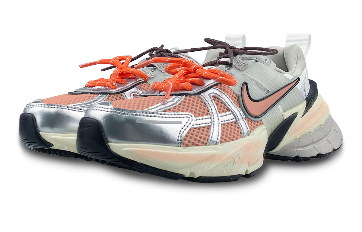 Nike V2K Run Low top Casual City Commuting Running Shoes Women’s White Orange Gray