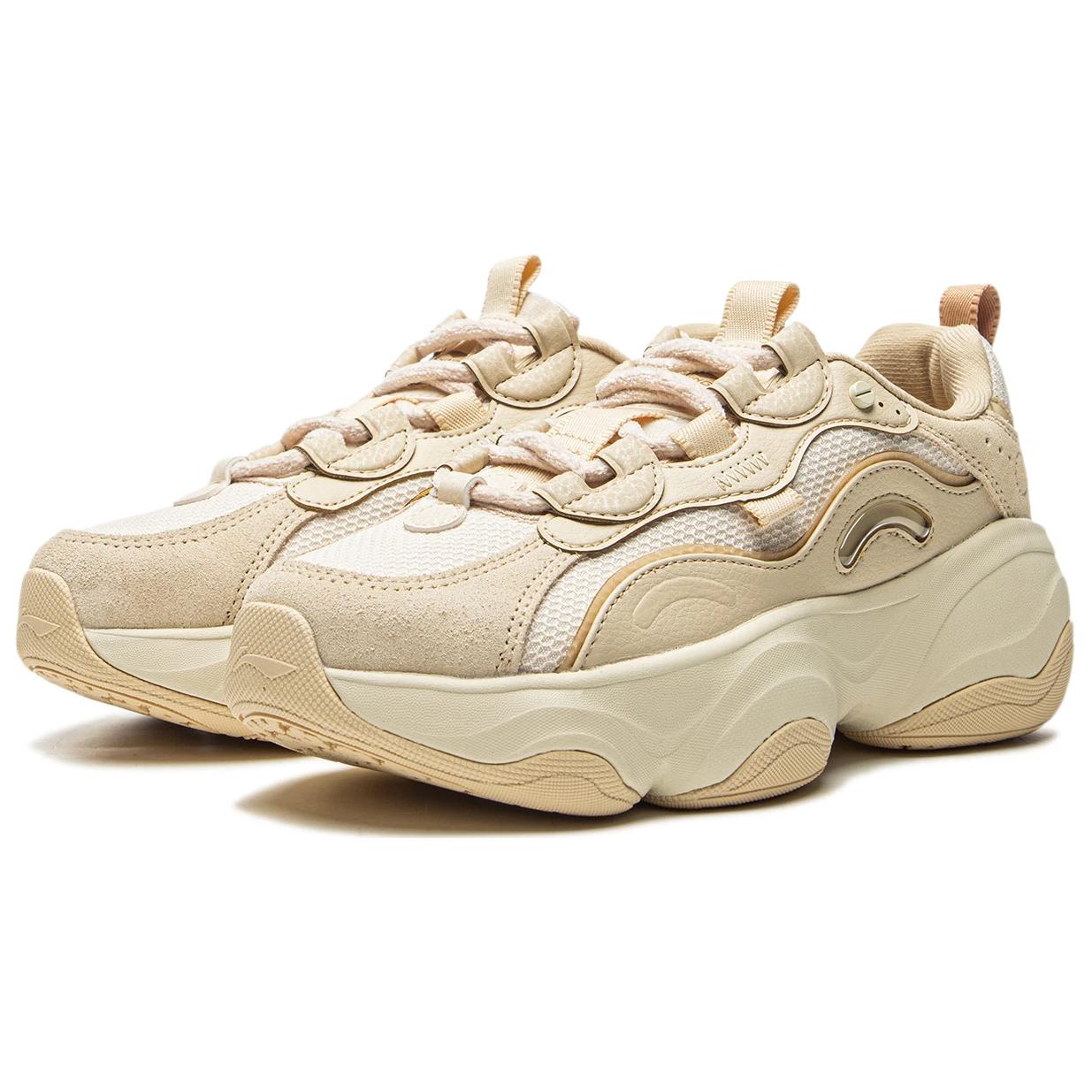 Li Ning Slip Resistant Abrasion Resistant Low top Running Shoes Women’s Yellow Beige