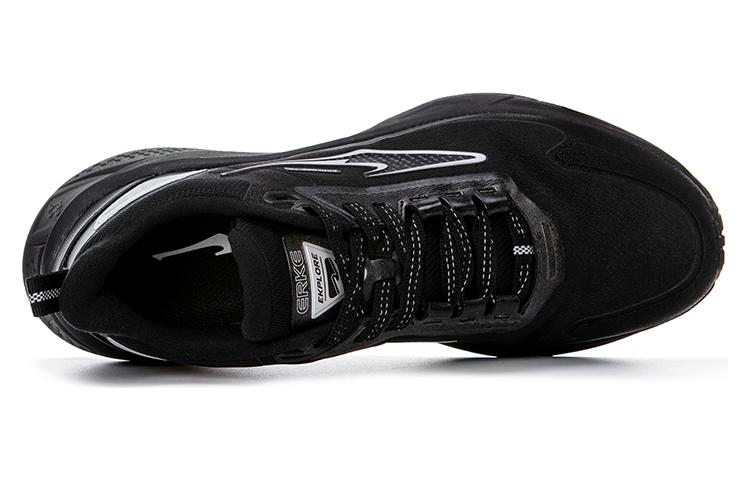 Erke Cushioning, Wear Resistant Low top Casual Running Shoes Men’s Black Silver