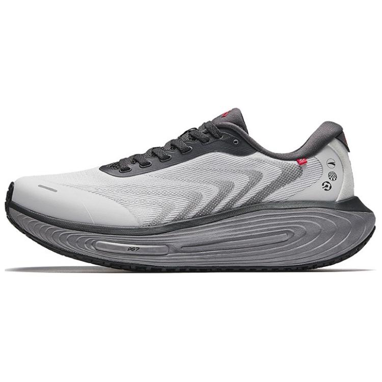 Anta Ark Textile, Synthetic Leather Low top Sprint Running Shoes Men’s Gray Black