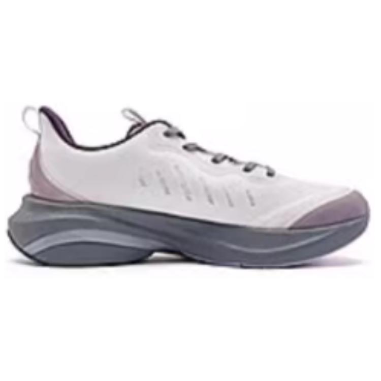 QIAODAN Cushioning Slip Resistant Abrasion Resistant Breathable Rebound Low top Sprint Running Shoes Women’s Beige Gray