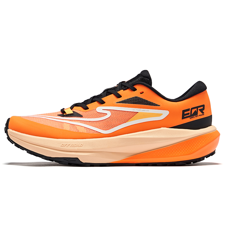Erke Cushioning Slip Resistant Breathable Coverage Low top Running Shoes Men’s Fluorescent Bright Orange Jet Black