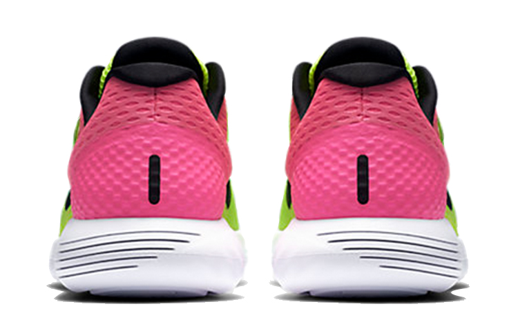 Мужские кроссовки Nike Lunarglide 8 (черно-зелено-розовые) — фото 5