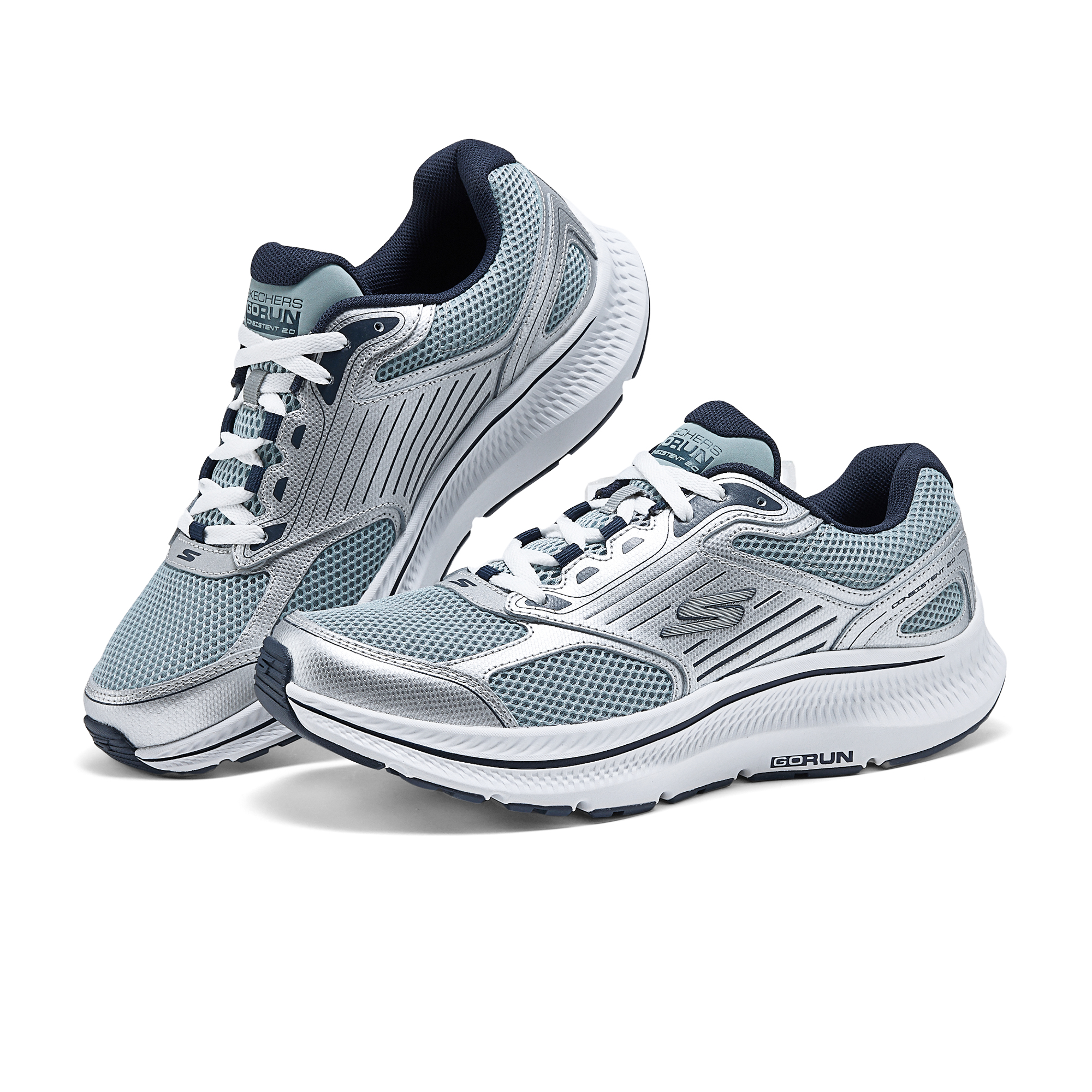 Skechers Go Run Consistent 2.0 Low top Running Shoes Men’s Silver