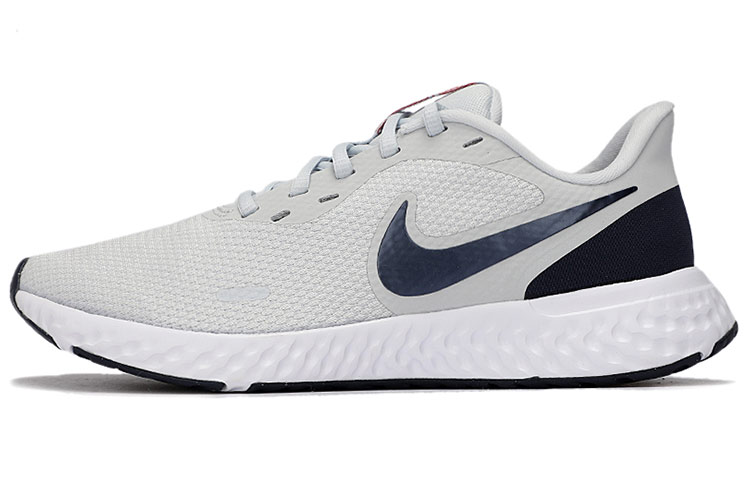 Nike REVOLUTION 5 casual, comfortable, trendy, fashionable and versatile, fabric shock-absorbing, wear-resistant and breathable, low-top training running shoes, men's gray