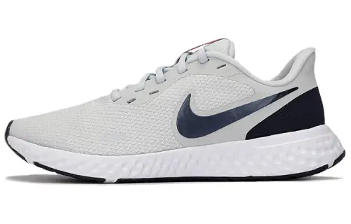 Nike REVOLUTION 5 casual, comfortable, trendy, fashionable and versatile, fabric shock-absorbing, wear-resistant and breathable, low-top training running shoes, men's gray