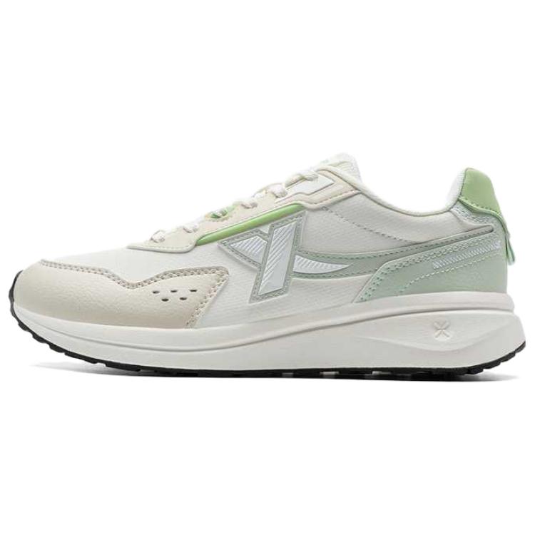 XTEP Slip Resistant Abrasion Resistant Low top Casual Running Shoes Women’s White Beige Green