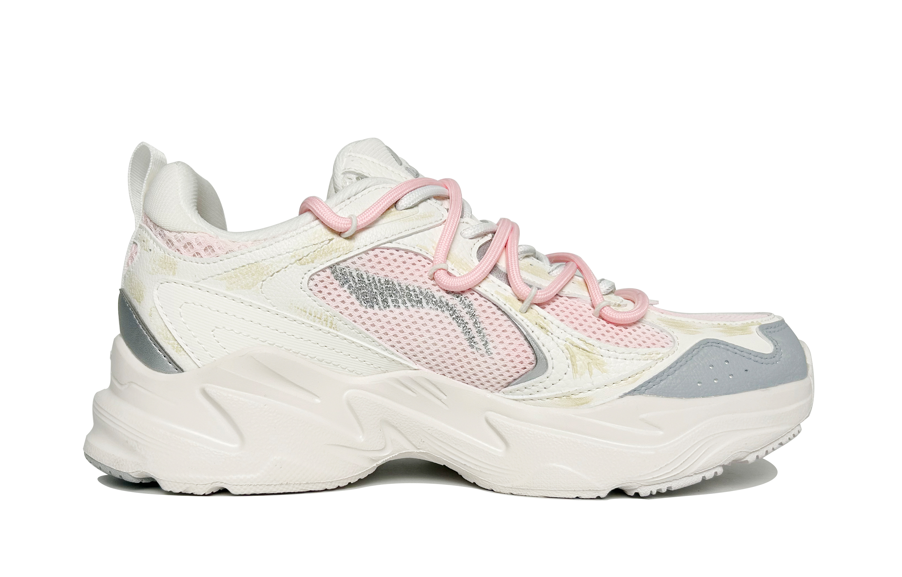Li Ning Slip Resistant Abrasion Resistant Low top Casual Running Shoes Women’s Rose Pink