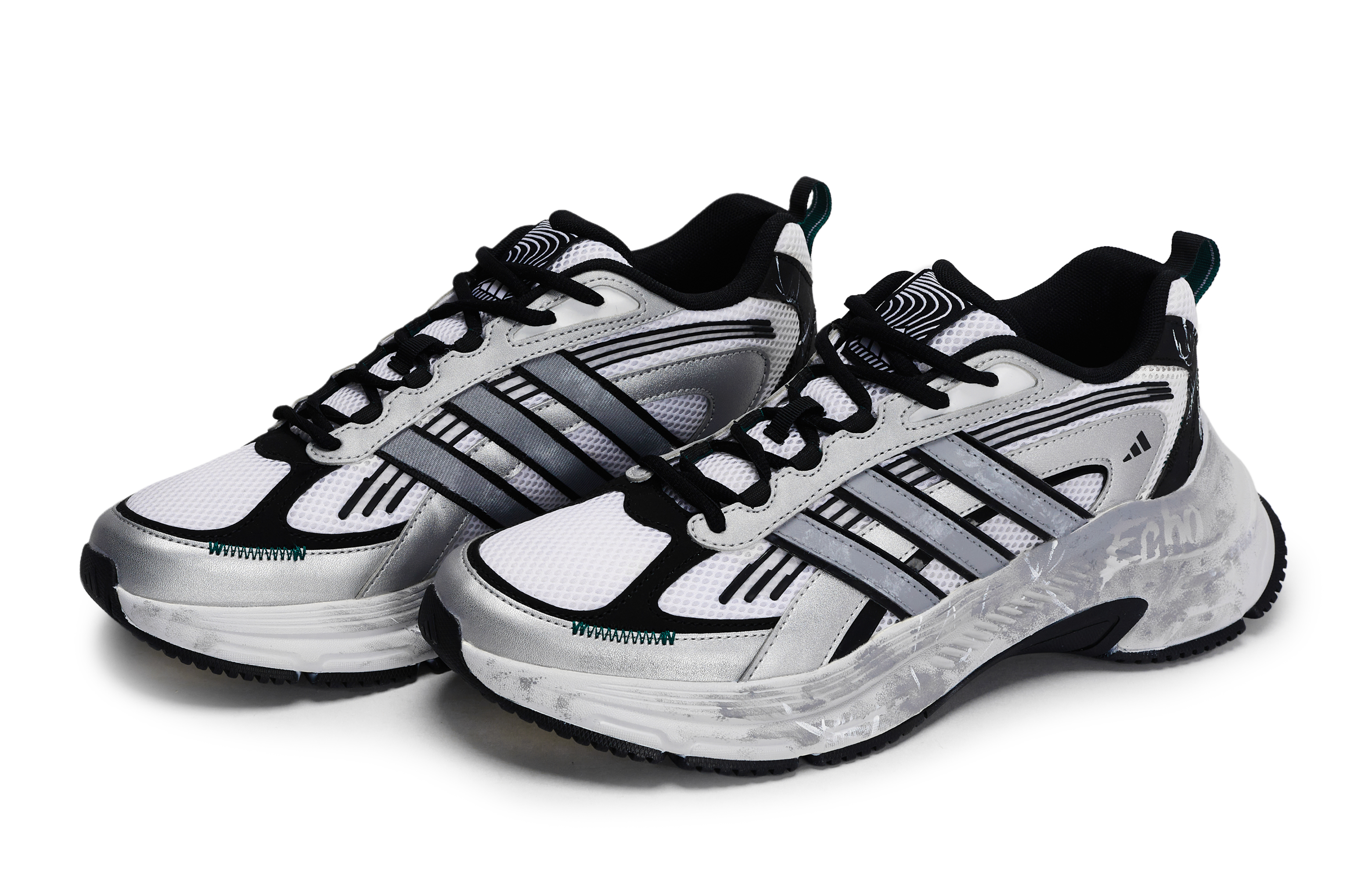Adidas FC CLASSIC Slip Resistant Abrasion Resistant Low top Running Shoes Unisex Black Gray Silver