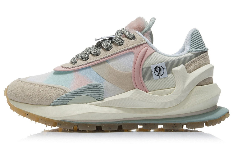 Li Ning Fangyuan Eternal Running Shoes Women's Low Top Vanilla White/Tapioca Apricot/Water Gray Green