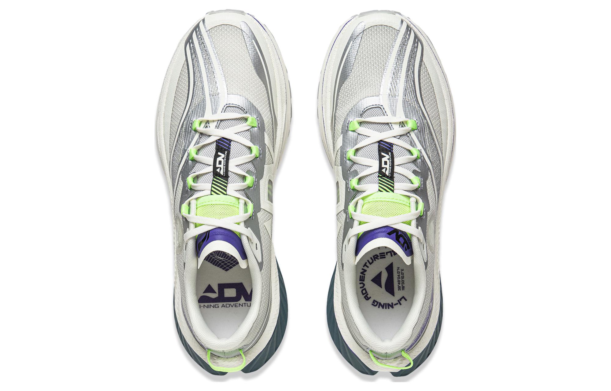 Li Ning De Lu Series Cushioning Slip Resistant Abrasion Resistant Low top Running Shoes Men’s Silver Gray