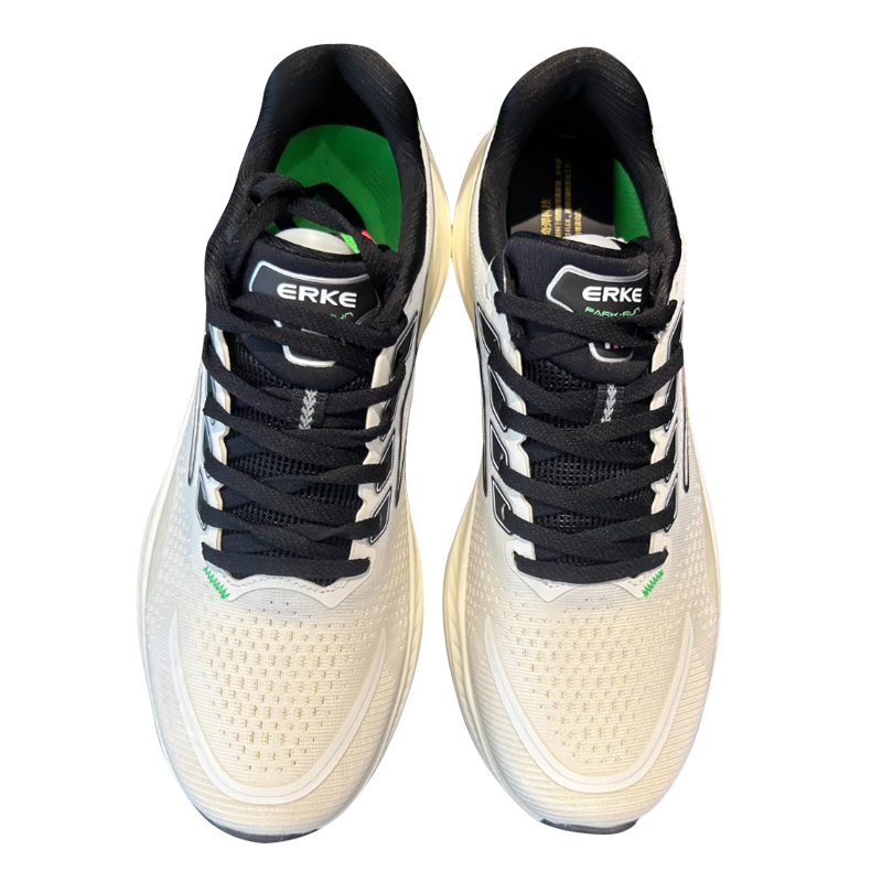 Erke Cushioning Slip Resistant Abrasion Resistant Low top Long Distance Running Shoes Men’s White Black