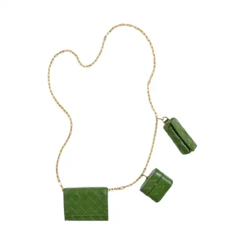 Bottega Veneta Calfskin Card Holder Women's Avocado Green