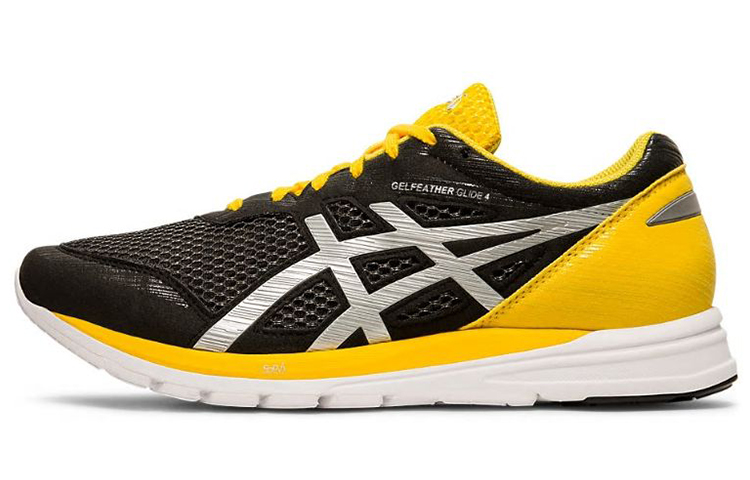 ASICS Gel Feather Glide 4 Versatile Abrasion Resistant Breathable Low top Running Shoes Men's Black Yellow