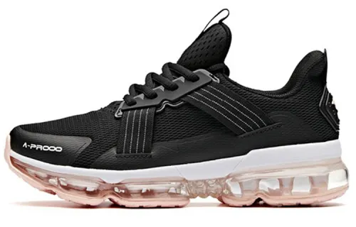 Anta Running Collection Fabric Cushioning Abrasion Resistant Breathable Lightweight Low top Running Shoes Women's Black