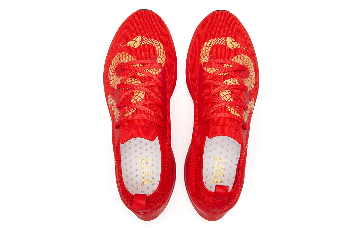 VOIT Running Shoes Unisex Low Top Red Gold