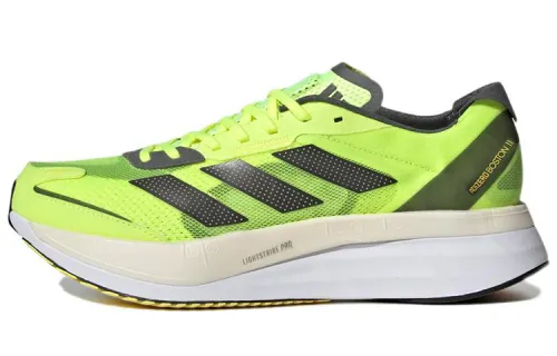 Adidas Adizero Boston 11 Comfortable and Versatile Low-top Carbon Plate Running Shoes Men's Green