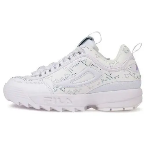 FILA Disruptor 2 Round Tip Cushioning, Wear Resistant Mid top Running Shoes Women's White