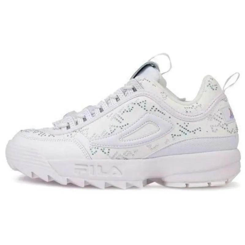 FILA Disruptor 2 Round Tip Cushioning, Wear Resistant Mid top Running Shoes Women's White