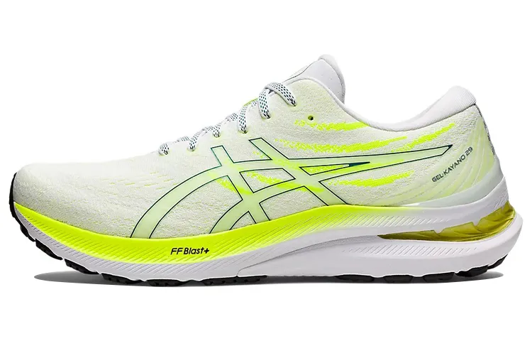 ASICS Gel Kayano 29 White Velvet Pine Safety Yellow