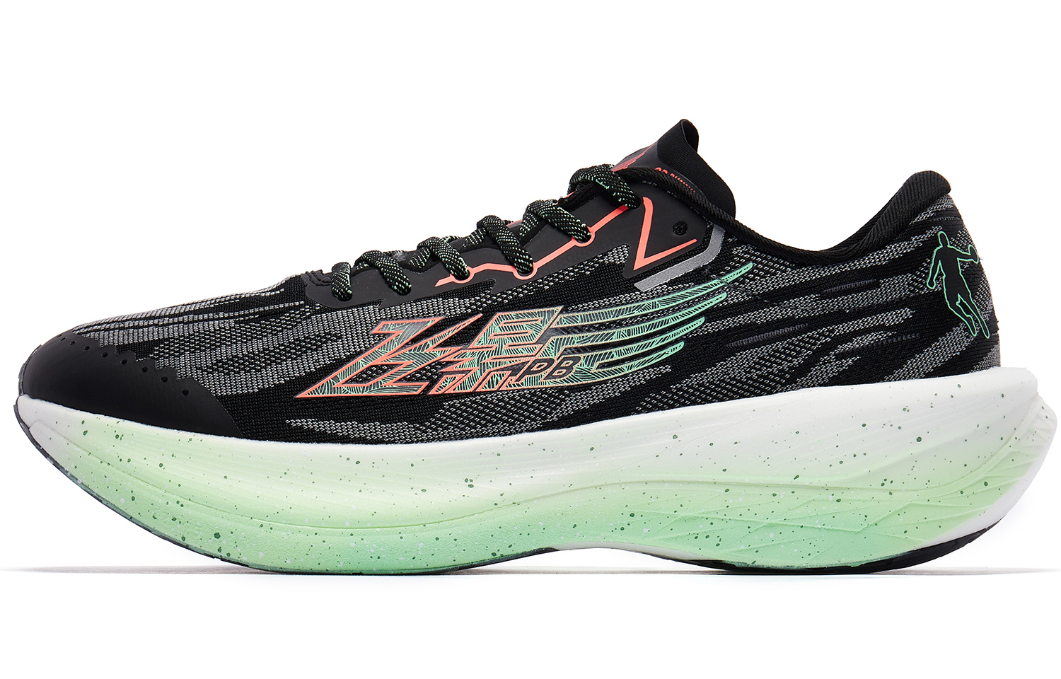 QIAODAN Feiying PB2.0 Slip Resistant Abrasion Resistant Low top Running Shoes Men’s Black Green Fall Winter Edition