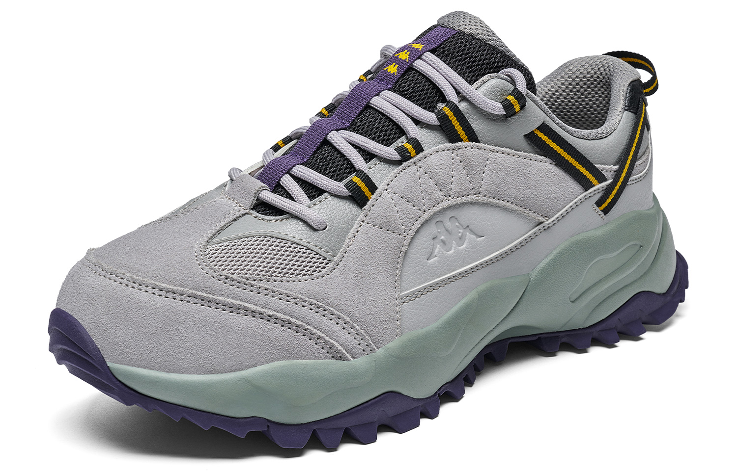 Kappa Synthetic Leather Slip Resistant Abrasion Resistant Low top Casual Running Shoes Unisex Tranquil Gray