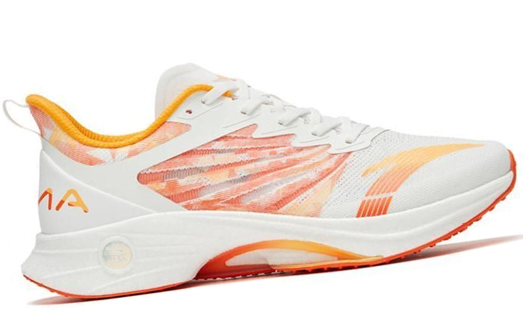 Anta MACH 3.0 Cushioning, Wear Resistant Low top Running Shoes Men’s White Orange