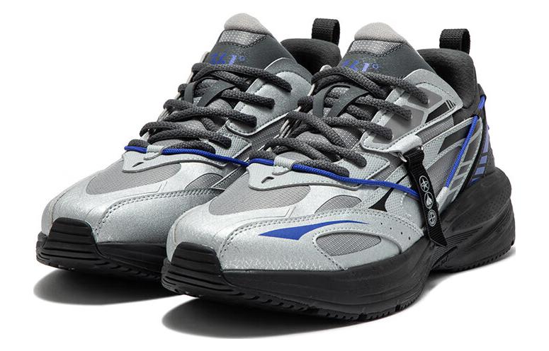 361° Night Shadows Mesh Abrasion Resistant Breathable Low top Running Shoes Men’s Silver Black
