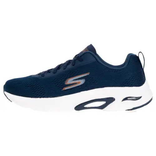 Skechers Go Run Arch Fit Lace Up Synthetic Leather Cushioning, Wear Resistant Low top Running Shoes Men's Blue