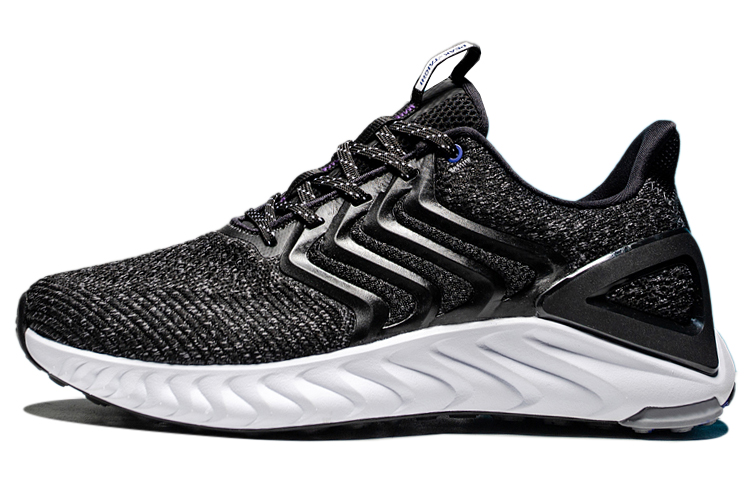 PEAK Fabric Cushioning Abrasion Resistant Breathable Low top Running Shoes Unisex Black White