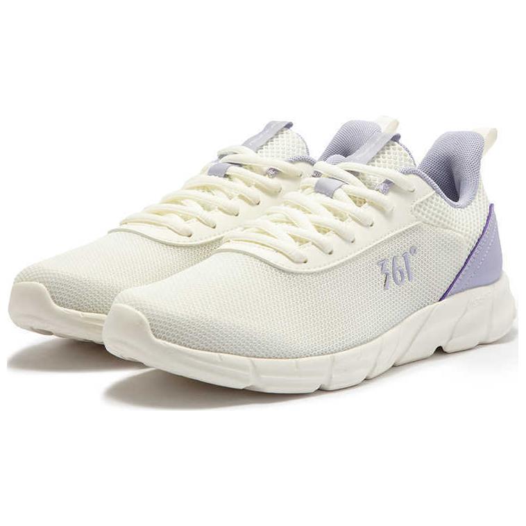361° Breathable Lightweight Rebound Low top Sprint Running Shoes Women’s White Purple