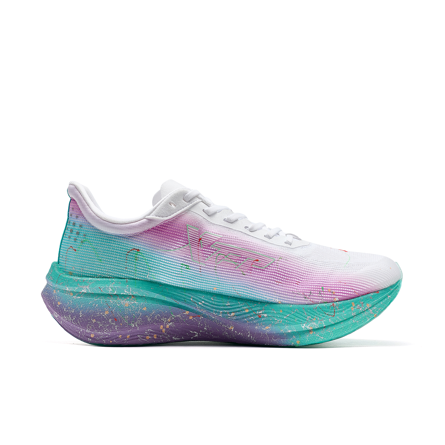XTEP 260X 1.0 Abrasion Resistant Support Low top Carbon Plate Running Shoes Men’s White Purple