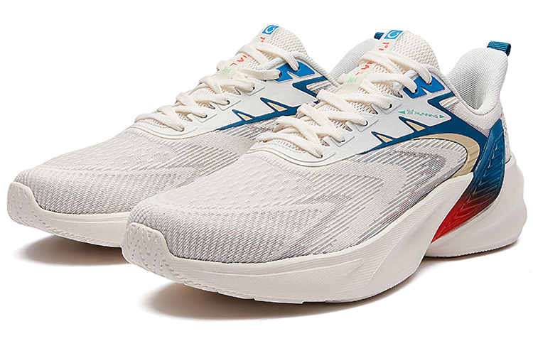 361° Cushioning Slip Resistant Breathable Lightweight Low top Running Shoes Men’s White Blue