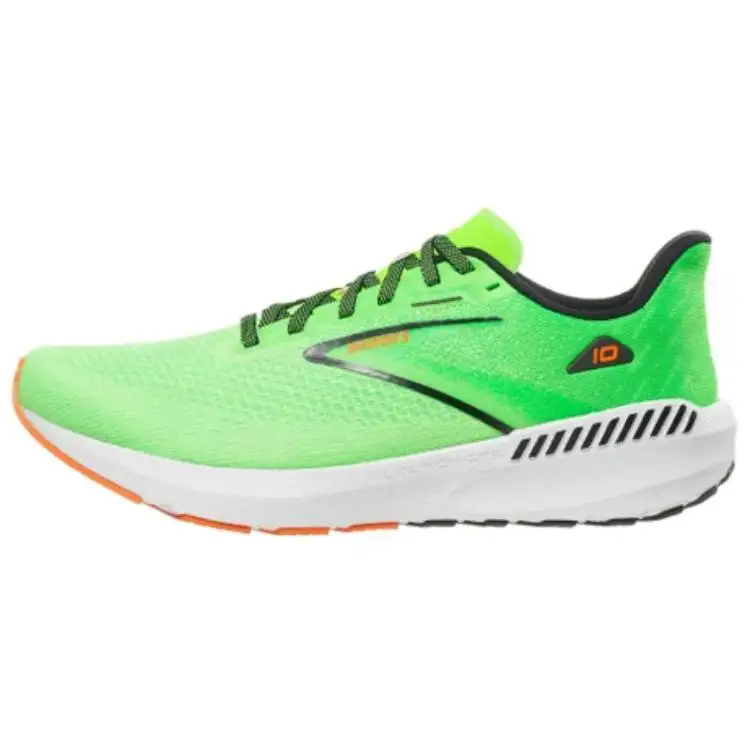 Brooks Launch 10 Green Gecko Red Orange White