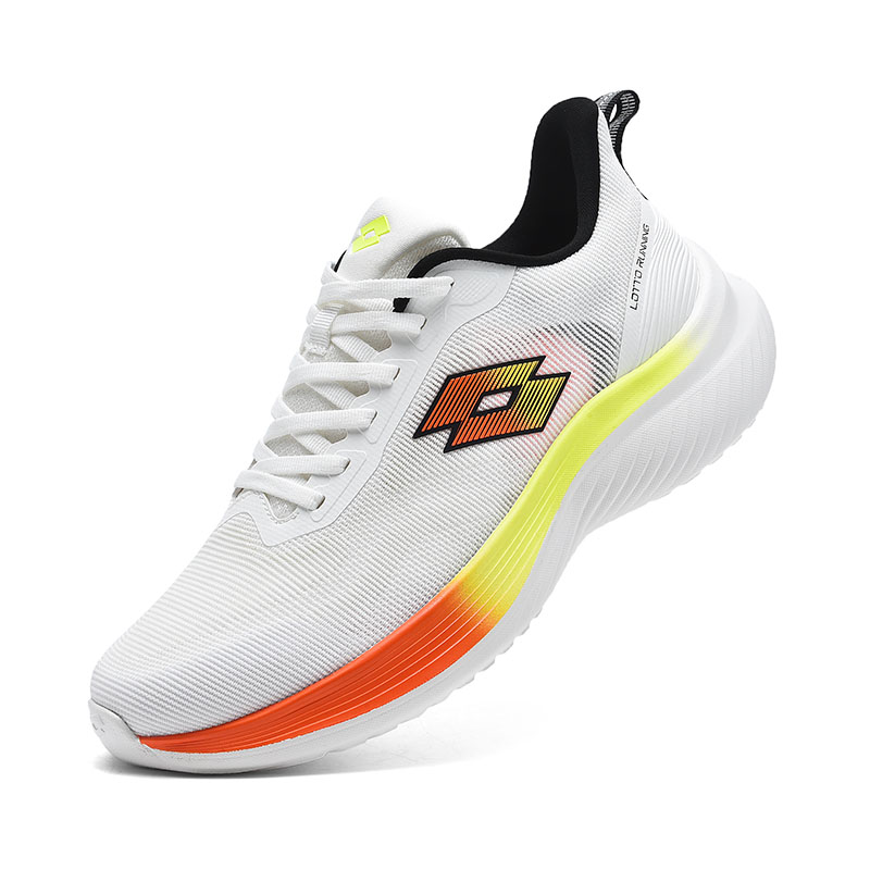 LOTTO White Horse 1.0 Fabric Abrasion Resistant Lightweight Rebound Low top ETPU Sole Running Shoes Men’s White