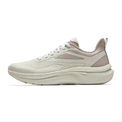 Anta Light Cloud Breathable Lightweight Rebound Low top Casual Running Shoes Women's Coarse Heather Gray Nude Khaki