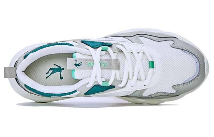 QIAODAN Cushioning, Wear Resistant Low top Running Shoes Men’s White Gray Green