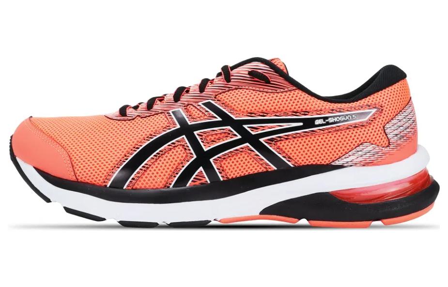 Asics Gel Shogun 5 Comfortable Textile, Synthetic Leather Low top Running Shoes Men's Orange Black
