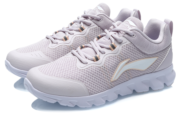 Li Ning Cushioning Breathable Low top Running Shoes Women’s Light Gray Purple