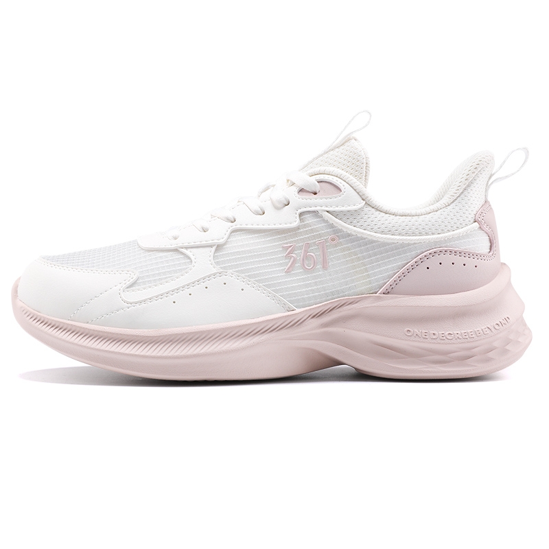 361° Slip Resistant Abrasion Resistant Low top Casual Running Shoes Women’s White Pink