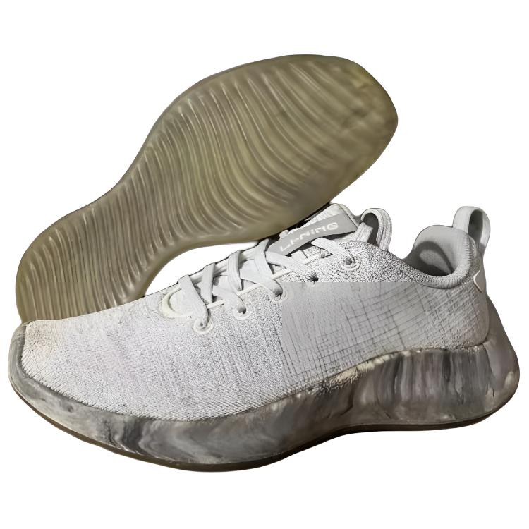 Li Ning Cushioning Slip Resistant Abrasion Resistant Lightweight Breathable Low top Running Shoes Men’s White Gray