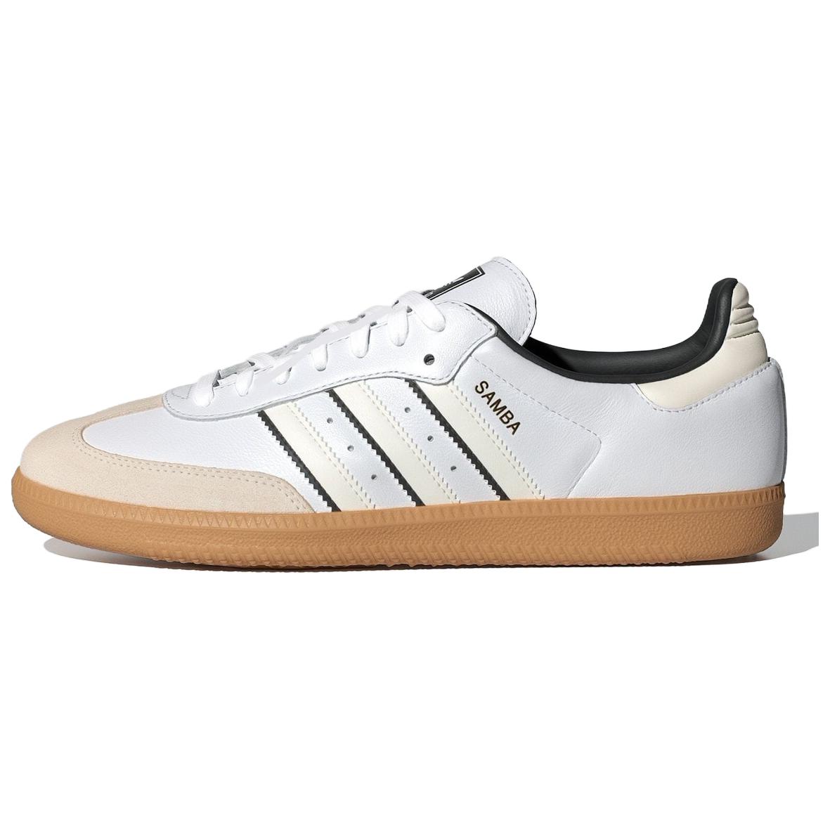 Кеды adidas originals SAMBA OG (бело-черно-бежевые)