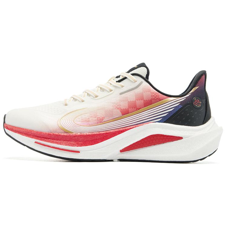 QIAODAN Infinity 7.0 Abrasion Resistant Breathable Rebound Low top Casual Sprint Running Shoes Men’s White Red