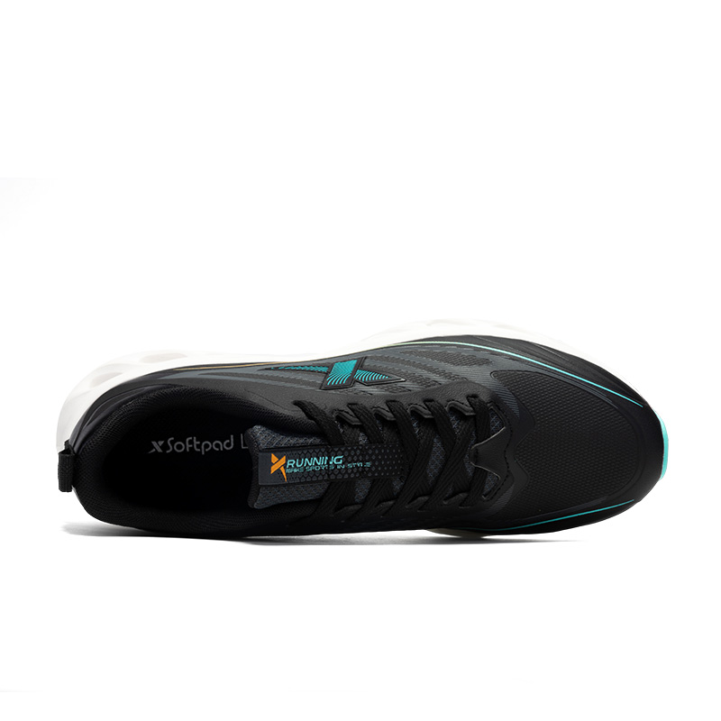 XTEP Cushioning Slip Resistant Abrasion Resistant Low top Casual Running Shoes Men’s Black Green